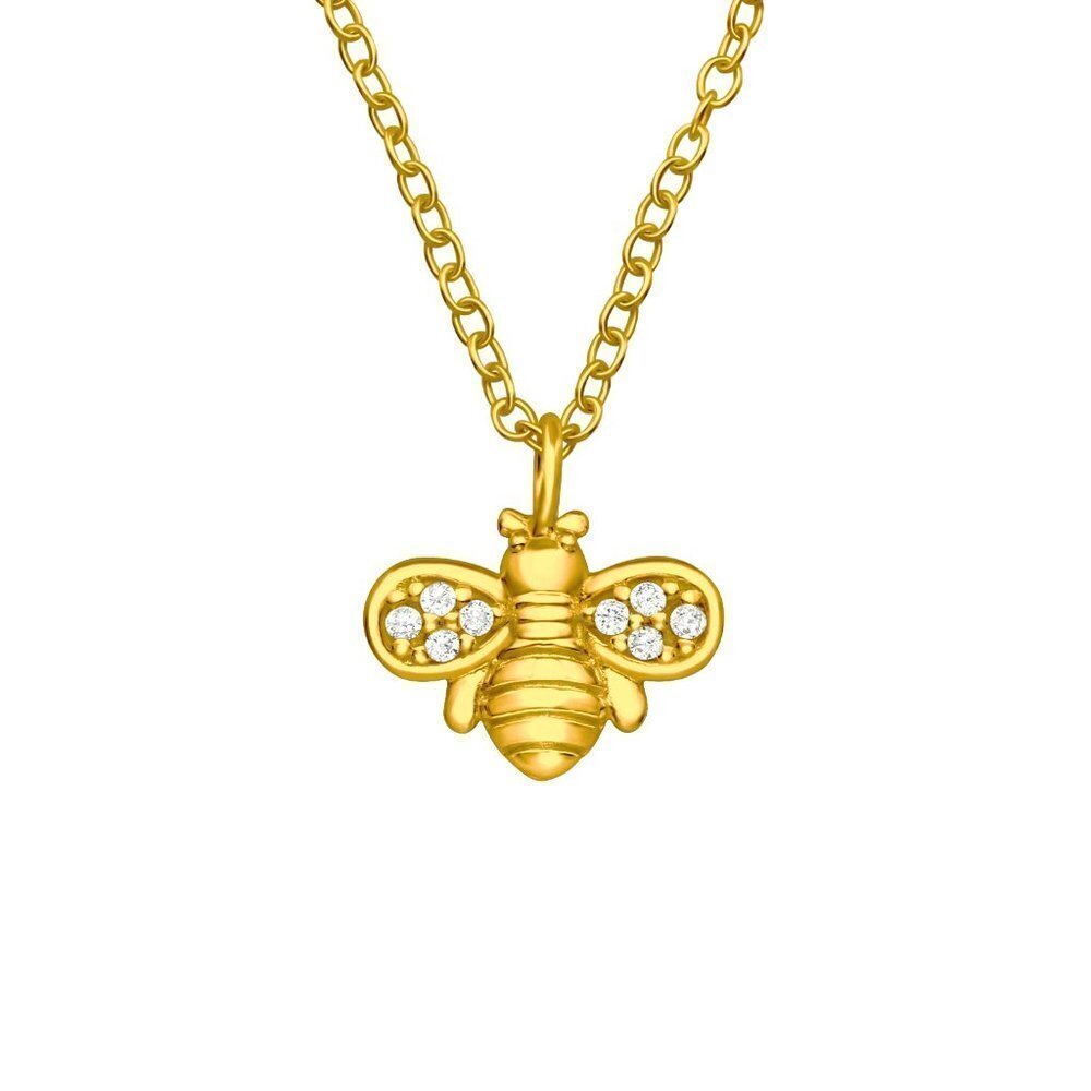 14k Gold Vermeil Dainty Bumble Bee Necklace